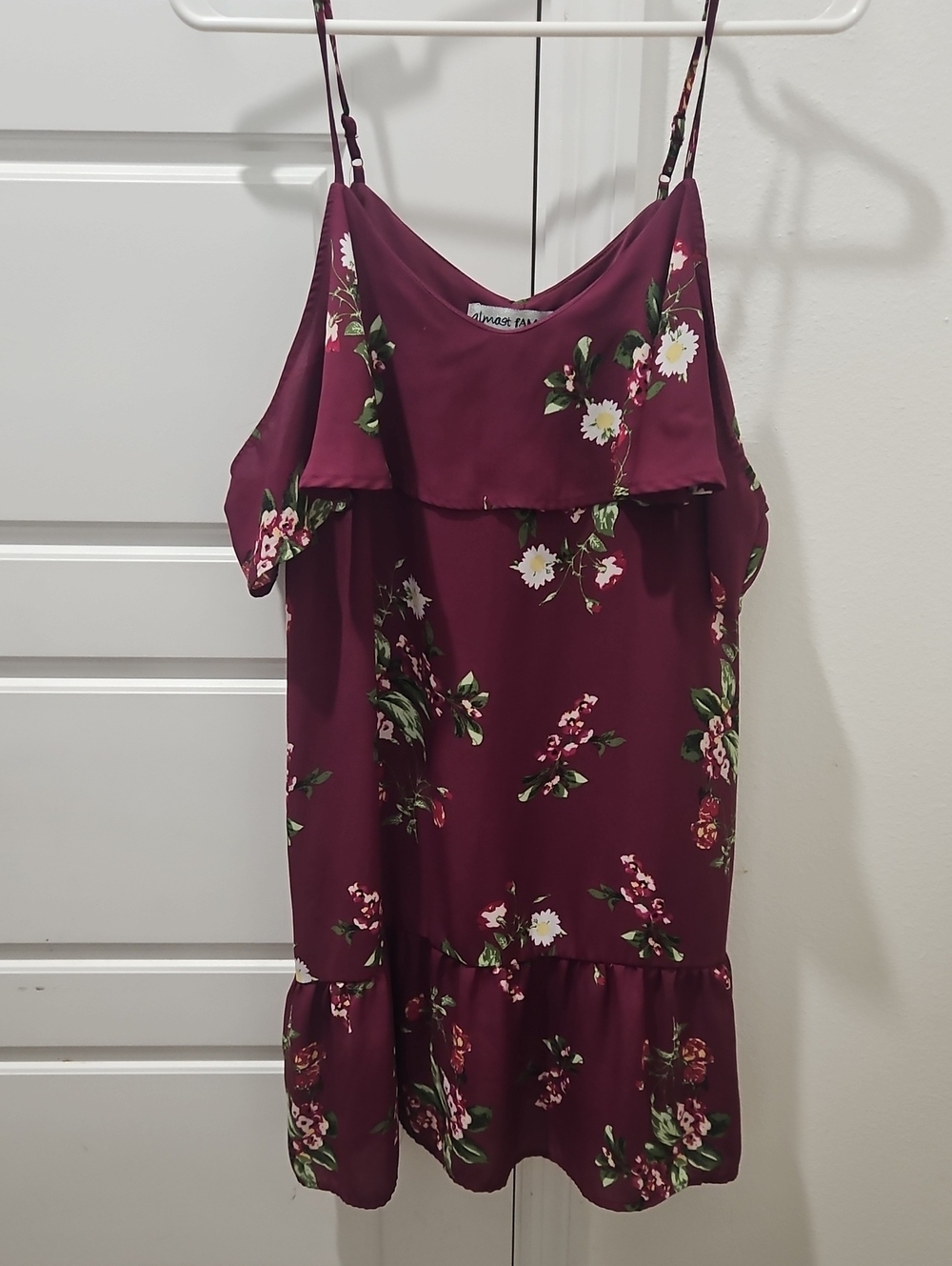 Almost Famous Burgundy Floral Slip Dress